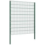 Vidaxl panneau de clture avec poteaux fer 1, 7 x 2 m vert