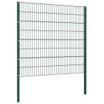 Vidaxl panneau de clture avec poteaux fer 1, 7 x 1, 6 m vert