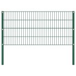 Vidaxl panneau de clture avec poteaux fer 13, 6 x 0, 8 m vert
