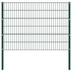 Vidaxl panneau de clture avec poteaux fer 15, 3 x 1, 2 m vert
