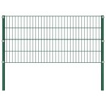 Vidaxl panneau de clture avec poteaux fer 6, 8 x 0, 8 m vert