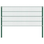 Vidaxl panneau de clture avec poteaux fer 8, 5 x 0, 8 m vert