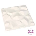 Vidaxl panneaux muraux 3d 12 pcs 0, 5x0, 5 m 3 m