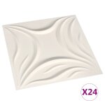 Vidaxl panneaux muraux 3d 24 pcs 0, 5x0, 5 m 6 m
