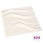 Vidaxl panneaux muraux 3d 24 pcs 0, 5x0, 5 m 6 m�