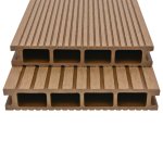 Vidaxl panneaux de terrasse creux et accessoires wpc 15 m 4 m teck
