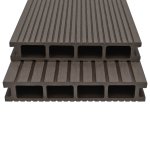 Vidaxl panneaux de terrasse creux wpc 10 m 4 m marron fonc
