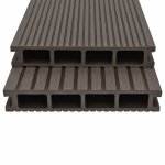 Vidaxl panneaux de terrasse creux wpc 20 m 4 m marron fonc