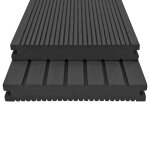 Vidaxl panneaux de terrasse solides et accessoires wpc 10 m 4 m noir