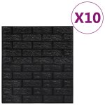 Vidaxl papier peint 3d autoadhésif briques 10 pcs noir Vidaxl papier peint 3d autoadhésif briques 10 pcs noir