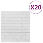 Vidaxl papier peint 3d autoadh�sif briques 20 pcs blanc