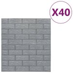 Vidaxl papier peint 3d autoadhsif briques 40 pcs anthracite