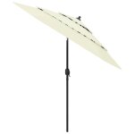 Vidaxl parasol  3 niveaux avec mt en aluminium sable 2, 5 m