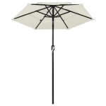 Vidaxl parasol  3 niveaux avec mt en aluminium sable 2 m