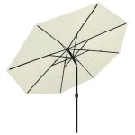 Vidaxl parasol  3 niveaux avec mt en aluminium sable 3, 5 m