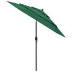 Vidaxl parasol  3 niveaux avec mt en aluminium vert 2, 5 m