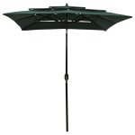 Vidaxl parasol  3 niveaux avec mt en aluminium vert 2x2 m