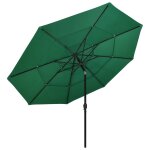 Vidaxl parasol  3 niveaux avec mt en aluminium vert 3, 5 m