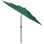 Vidaxl parasol  3 niveaux avec mt en aluminium vert 3 m