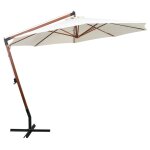 Vidaxl parasol 350 cm poteau de bois blanc