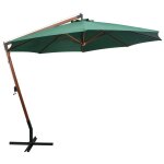 Vidaxl parasol 350 cm poteau en bois vert