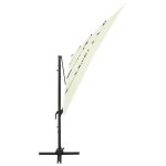Vidaxl parasol  4 niveaux avec mt en aluminium sable 250x250 cm