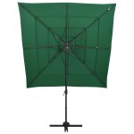 Vidaxl parasol  4 niveaux avec mt en aluminium vert 250x250 cm