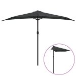 Vidaxl parasol de balcon et mt en aluminium anthracite 300x150cm demi