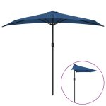 Vidaxl parasol de balcon avec mt en aluminium bleu 270x135x245cm demi