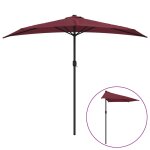Vidaxl parasol de balcon mt en aluminium bordeaux 270x135x245 cm demi