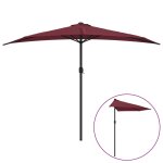 Vidaxl parasol de balcon mt en aluminium bordeaux 300x150x253 cm demi