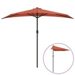Vidaxl parasol de balcon et mt en aluminium terre cuite 270x135x245cm