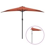 Vidaxl parasol de balcon et mt en aluminium terre cuite 300x150x253cm
