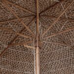 Vidaxl parasol en bambou avec toit en feuille de bananier 270 cm