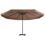 Vidaxl parasol avec base portable taupe Vidaxl parasol avec base portable taupe