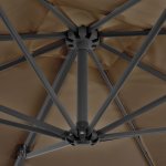 Vidaxl parasol avec base portable taupe