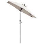 Vidaxl parasol blanc sable 200x211 cm aluminium