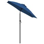Vidaxl parasol bleu 200x211 cm aluminium