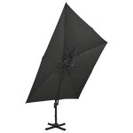 Vidaxl parasol dport  double toit 300x300 cm noir