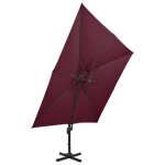 Vidaxl parasol déporté à double toit 300x300 cm rouge bordeaux Vidaxl parasol déporté à double toit 300x300 cm rouge bordeaux