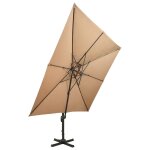 Vidaxl parasol d�port� � double toit 300x300 cm taupe