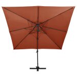 Vidaxl parasol dport  double toit 300x300 cm terre cuite