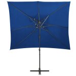 Vidaxl parasol dport  double toit bleu azur 250x250 cm