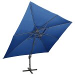 Vidaxl parasol dport  double toit bleu azur 400x300 cm