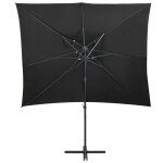 Vidaxl parasol dport  double toit noir 250x250 cm