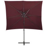 Vidaxl parasol déporté à double toit rouge bordeaux 250x250 cm Vidaxl parasol déporté à double toit rouge bordeaux 250x250 cm