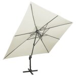 Vidaxl parasol dport  double toit sable 400x300 cm