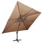 Vidaxl parasol d�port� � double toit taupe 400x300 cm