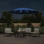 Vidaxl parasol dport  led et mt en acier 300 cm azur