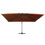 Vidaxl parasol dport avec lumires led terre cuite 400x300 cm